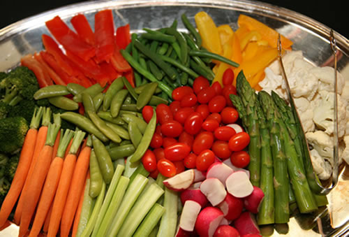 Platter of variety of vegetables