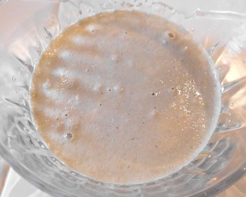 Dissolve the yeast in warm water; set aside for 5 minutes until bubbly.